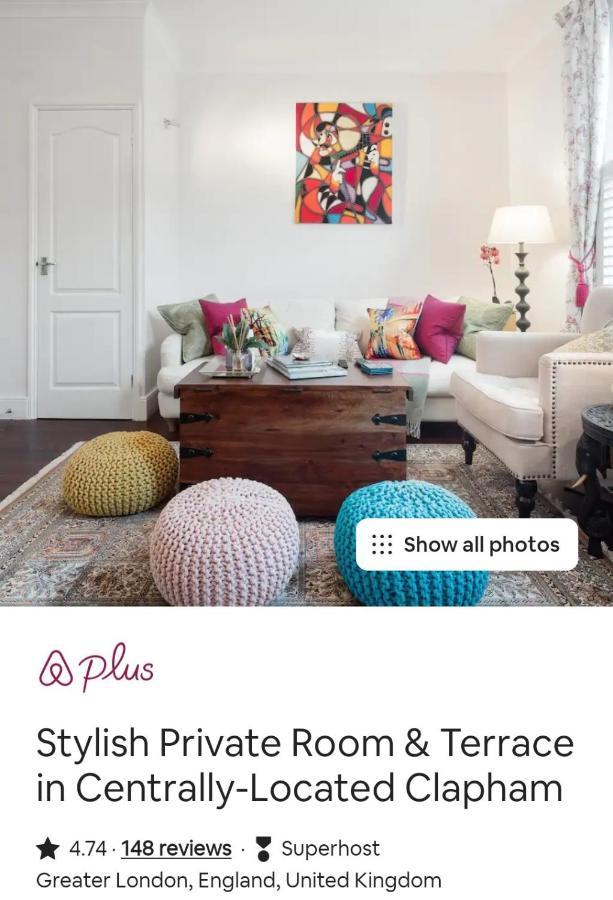 Stylish Room With Private Bath & Terrace In Super Central Clapham Junction Minutes From Victoria, Waterloo London Luaran gambar
